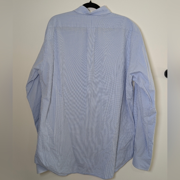 Vintage Ralph Lauren Gingham Shirt 16L Large Tall Blue Pink Pony Old Money - Picture 4 of 7